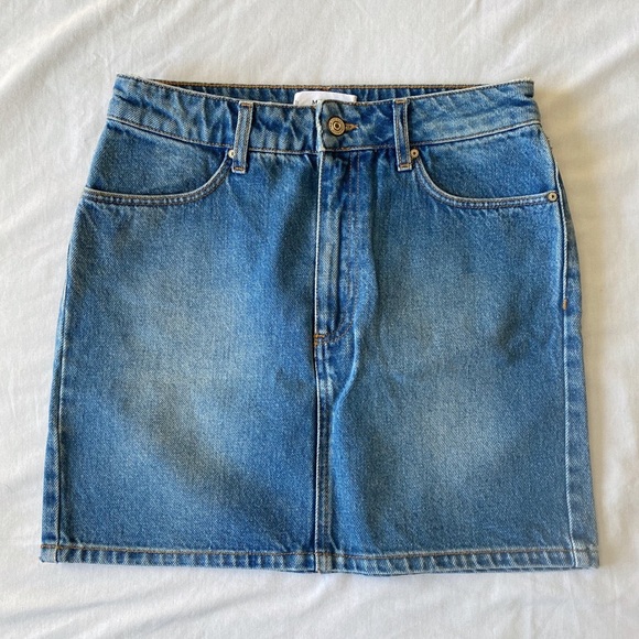 Mango medium wash denim mini skirt - Picture 1 of 3